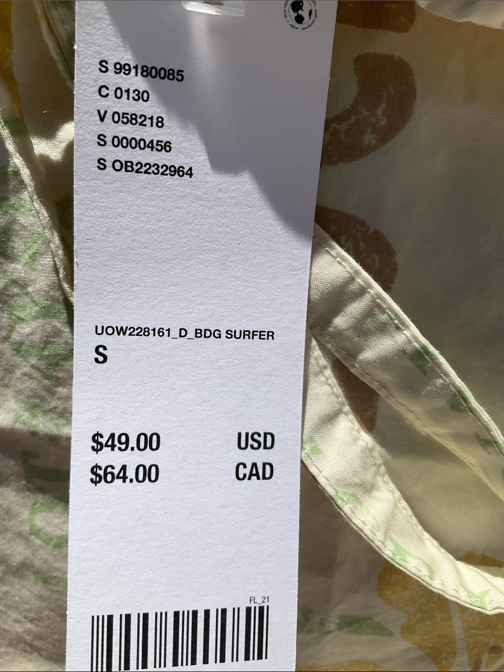 Urban Outfitters S cream A line dress with draw around neck - Picture 6 of 7